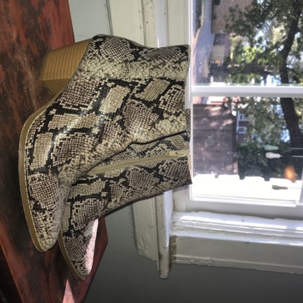 Snakeskin print ankle boots
